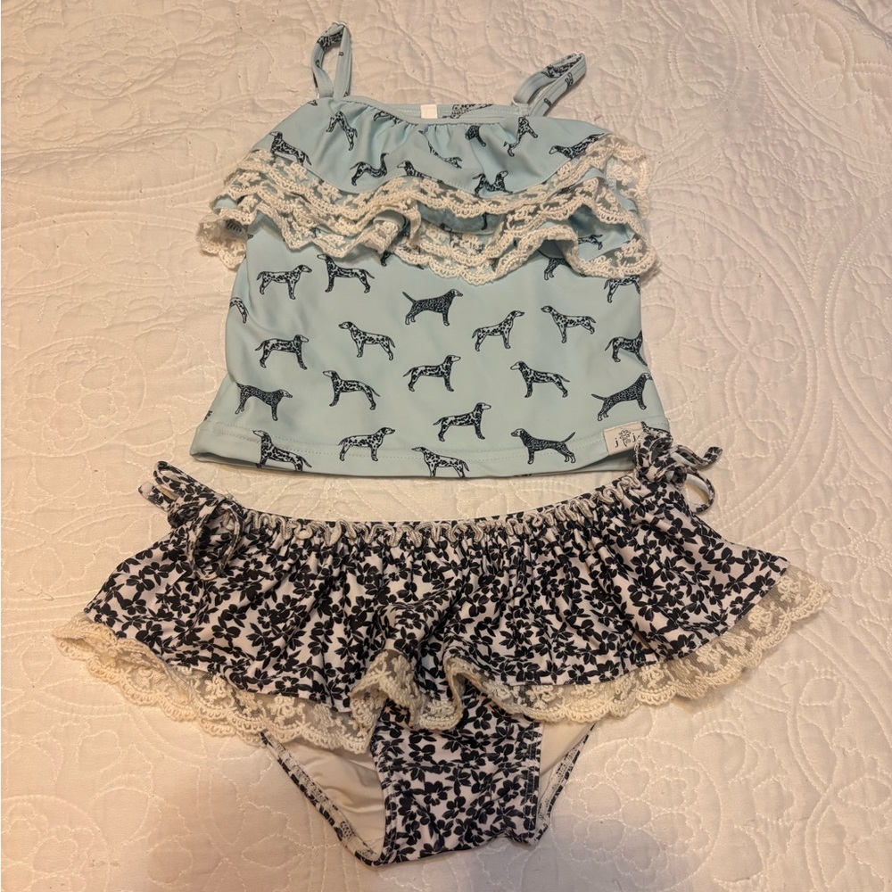 Jane & Jo Dalmatian Ruffle Lace Tankini